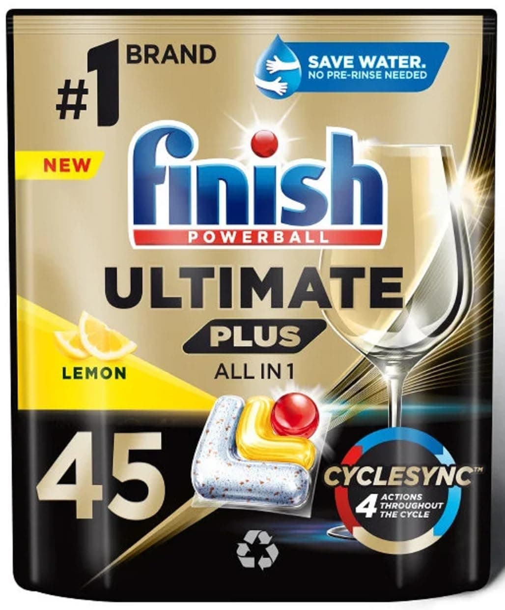 Finish Ultimate Plus Dishwasher Tablets 45's Lemon (packaging may vary)
