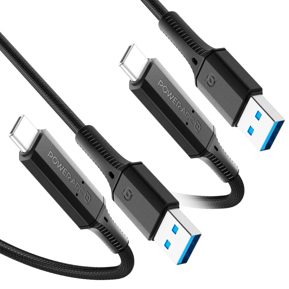 USB-A to USB-C Cable (2 Pack / Black)