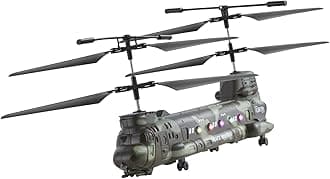 VEVOR RC Helicopter, 2.4GHz Military Remote Control Helicopter, 3.5 Channel RC Airplane for Kid, 20 Mins Flight Time, One-Key Takeoff/Landing & LED Lights, Flying Plane Toys for Kids Ages 8 and up