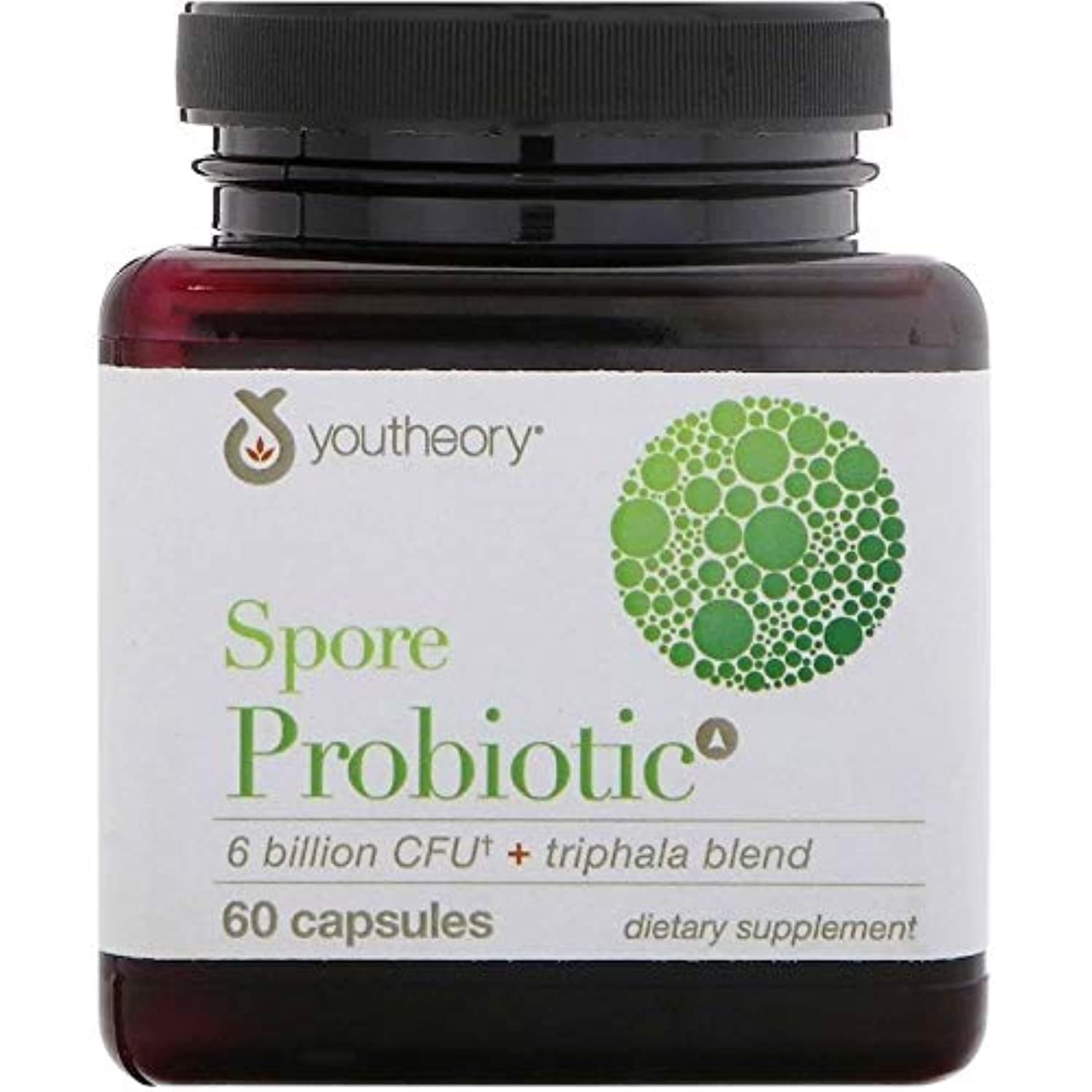 Youtheory, Spore Probiotic, 6 Billion CFU, plus Triphala Blend 1000 mg, 60 Capsules