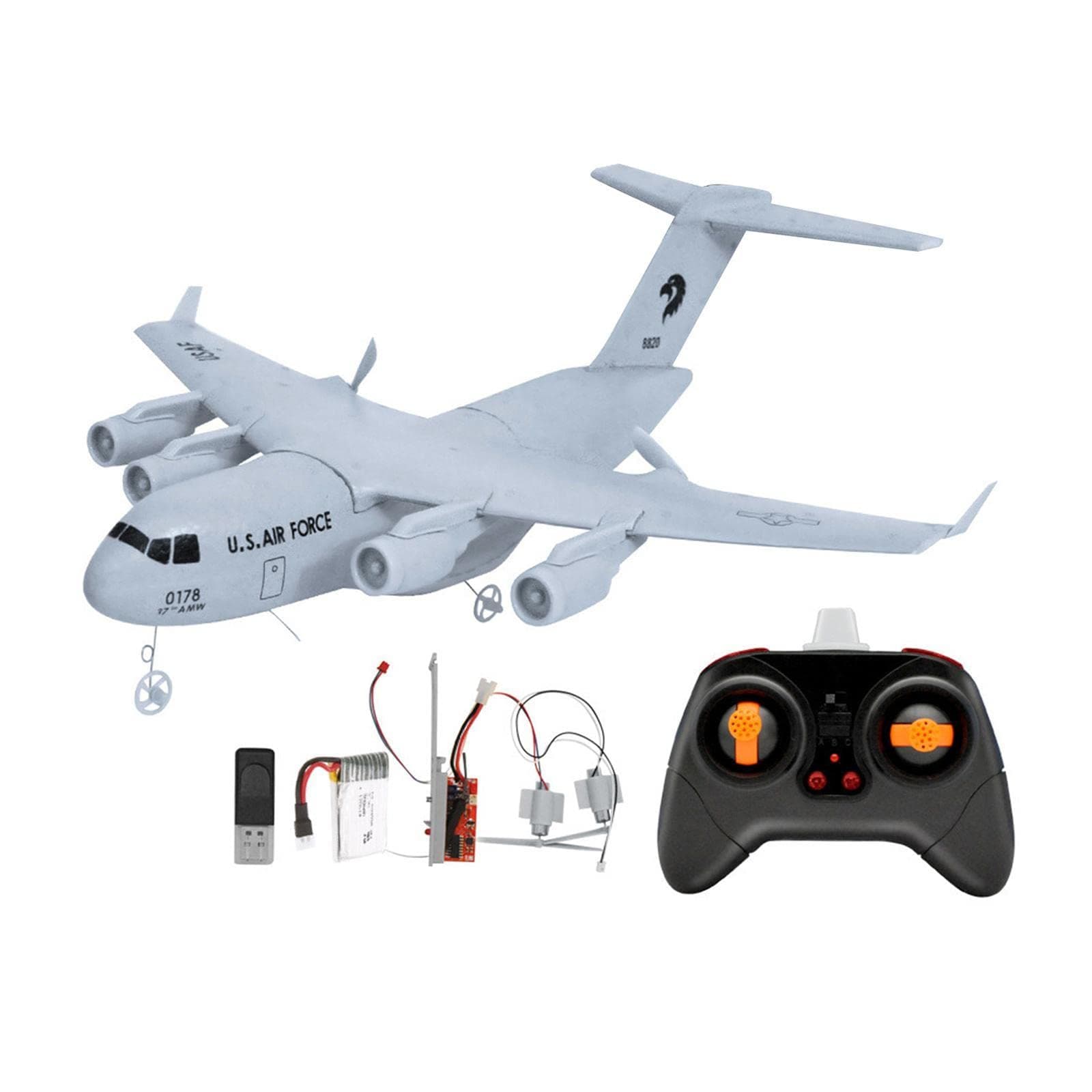 misppro RC Plane Remote Control Airplane - 2.4Ghz 2 Channels DIY RC Predator Aircraft for Beginner RC Plane with 3 Batteries