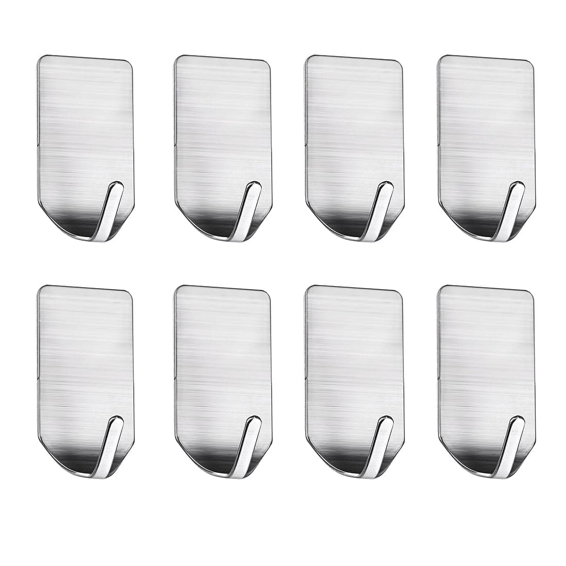 – HASTHIP® 8 PCS Wall Hooks, Stainless Steel Self Adhesive Hooks, Hooks for Wall Without Drilling, Hooks for Hanging No Drill, for Kitchens Bathrooms Offices (Silver)