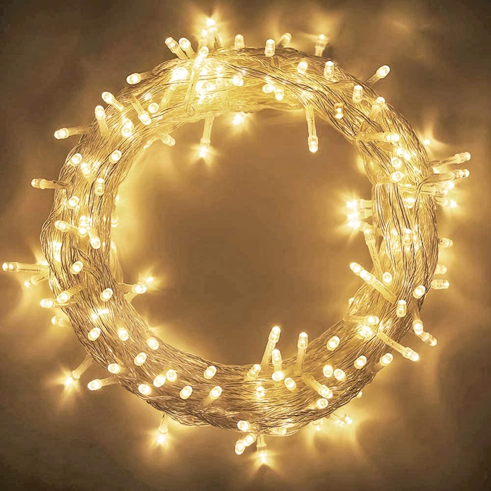 98FT 200 LEDs String Lights Waterproof Fairy Lights 8 Modes with Memory 30V UL Certified Power Supply for Home, Garden, Wedding, Party, Christmas Decoration Indoor Outdoor (Warm White)ClimatePartner certified