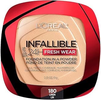 Makeup Infallible Fresh Wear Foundation in a Powder, Up to 24H Wear, Waterproof, Linen, 0.31 oz. (Packaging May Vary)