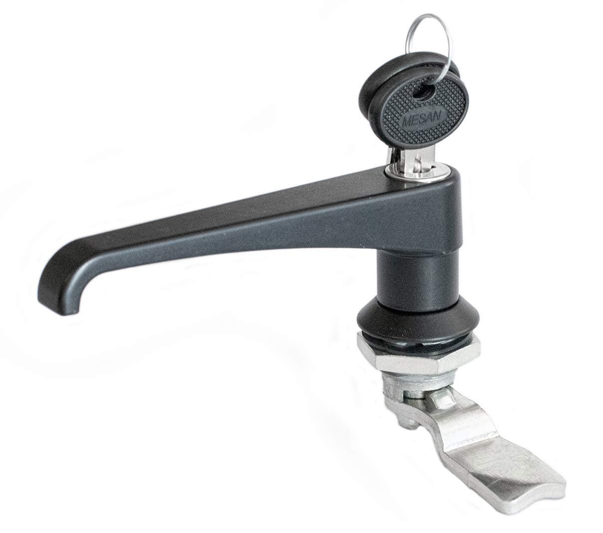 L Handle Latch Key CAM Lock KEYED Alike Black Cabinet Box Panels # 111.1.2.01.42