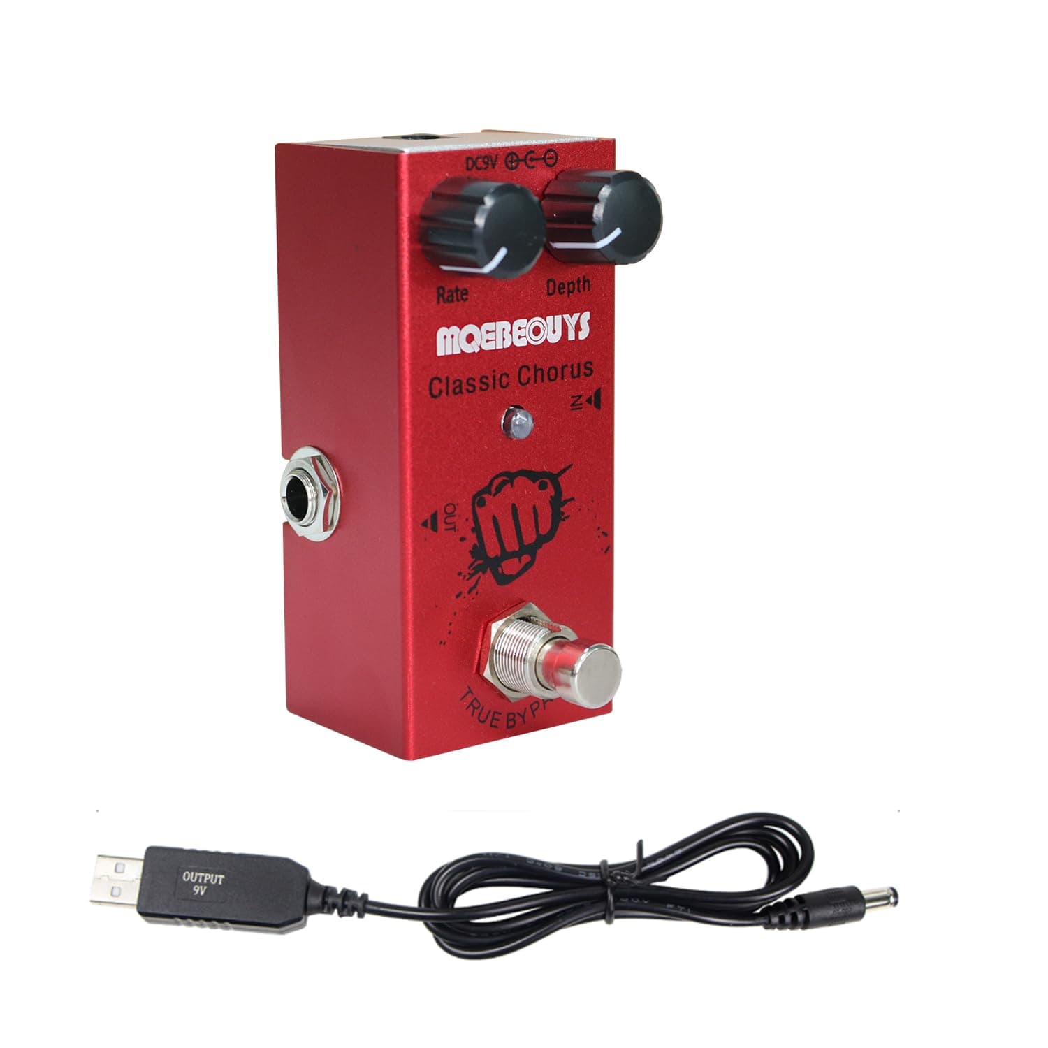 Electric Guitar Effects Pedal Mini Single Type DC 9V True Bypass Equipped with USB5V to 9V boost cable (Classic Chorus)