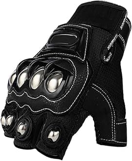 Steel Outdoor Knuckle Motorcycle Motorbike Powersports Safety Gloves (XX-Large, Touch Screen)