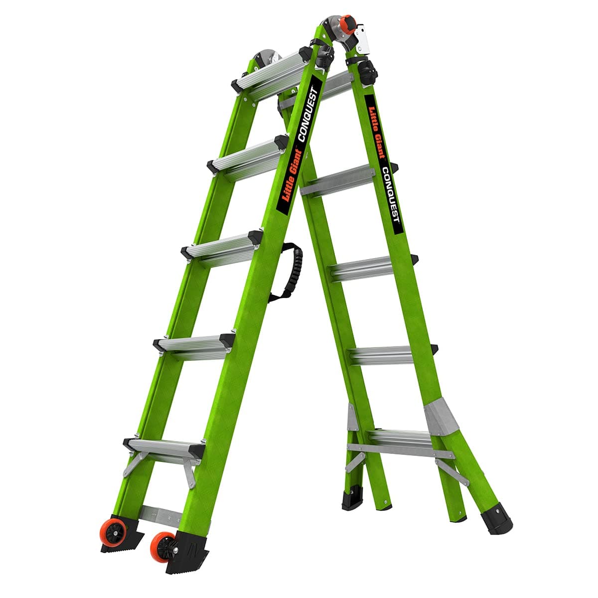 Little Giant Ladders Systems Conquest 2.0, M22, 22ft, Multi-Position Ladder, Fiberglass, Type 1A, 300 lbs Weight Rating, (17122-001), Green