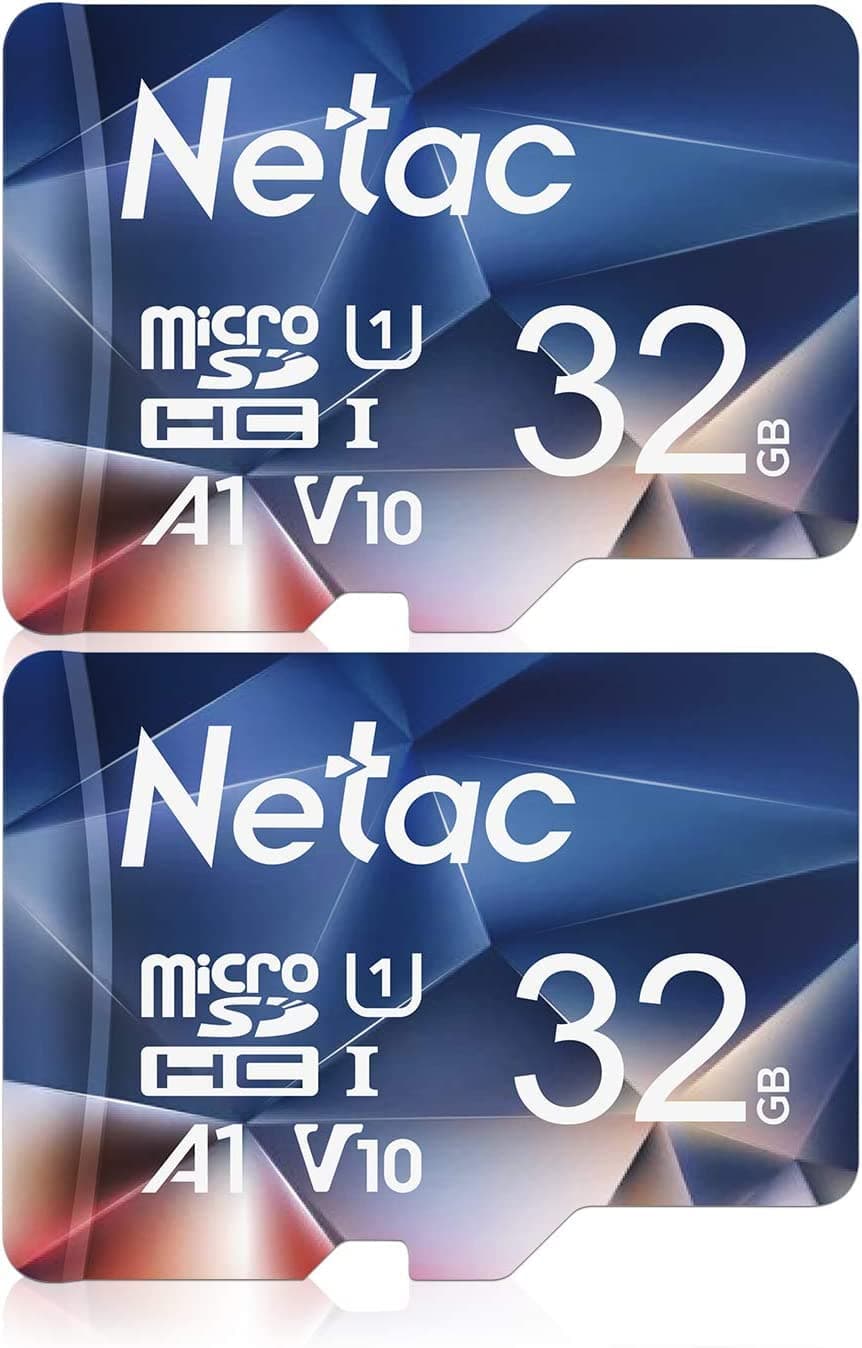 Netac 32GB Micro SD Card 2-Pack, MicroSDHC Card 32GB Memory Card - UHS-I, 90MB/s, 600X, U1, C10, V10, A1, FAT32 TF Card Micro SD Card