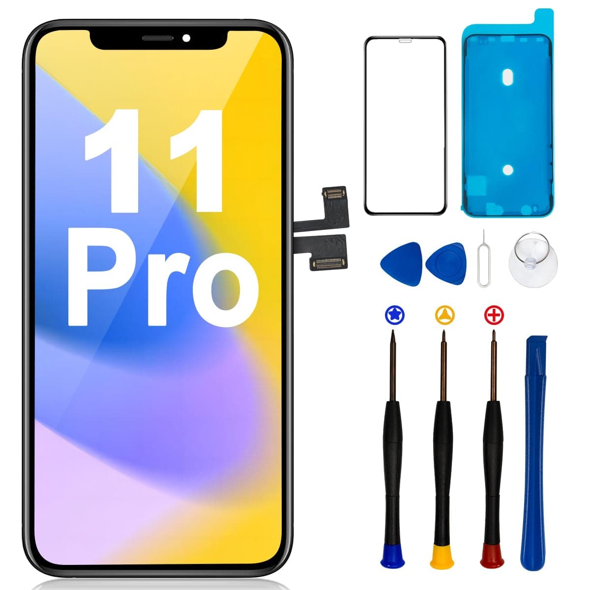 for iPhone 11 Pro Screen Replacement, 3D Touch & LCD Display digitizer Assembly Screen,Compatible with A2160, A2217, A2215， with Complete Repair Tools and Screen Protector(5.8")