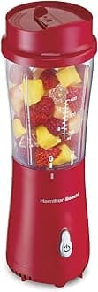 Hamilton BeachPersonal Smoothie Blender with 14 oz Travel Cup and Lid 1 Jar Red 51101R