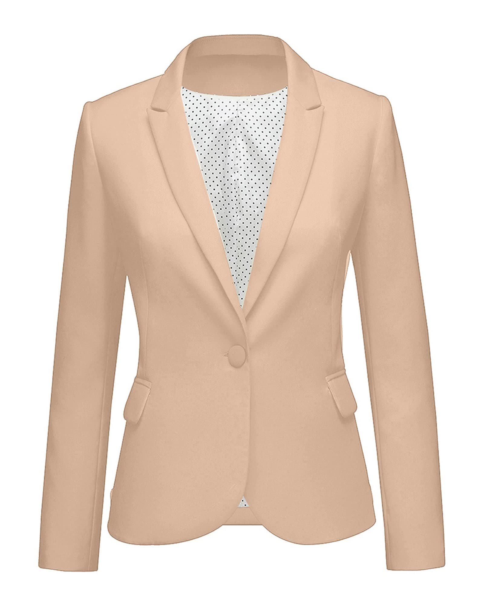 LookbookStore Womens Notched Lapel Pockets Button Work Office Blazer Jacket Suit