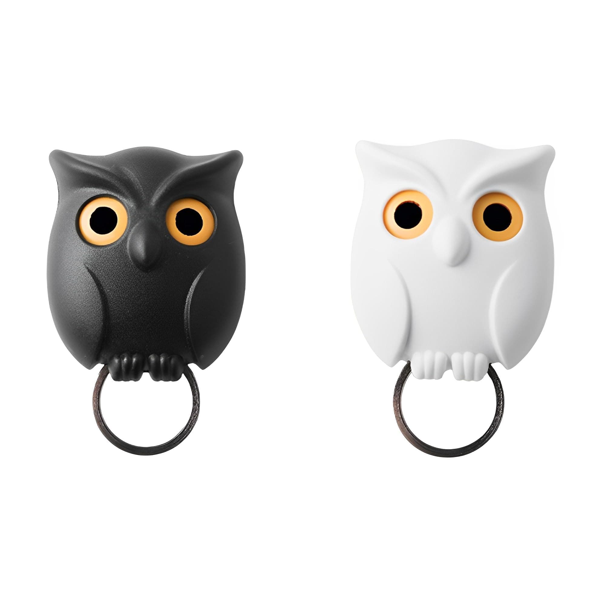 TERRIFI 2PCS Magnetic Owl Key Holder Set, Wall-Mounted, Automatic Open Close Eyes, Cute Owl Key Hooks, Night Owl Keyring Holder for Home Organization