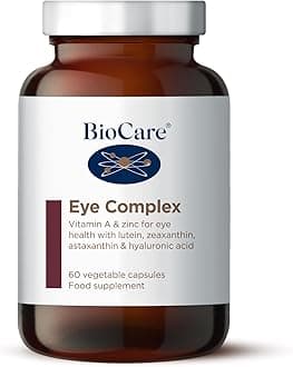 BIOCAREEye Complex | With Vitamins A and E, Zinc & Bilberry Extract| Eye Health With Lutein, Zeaxanthin, Astaxanthin & Hyaluronic Acid | Maintains Healthy Retina Function & Normal Vision|60 Capsules