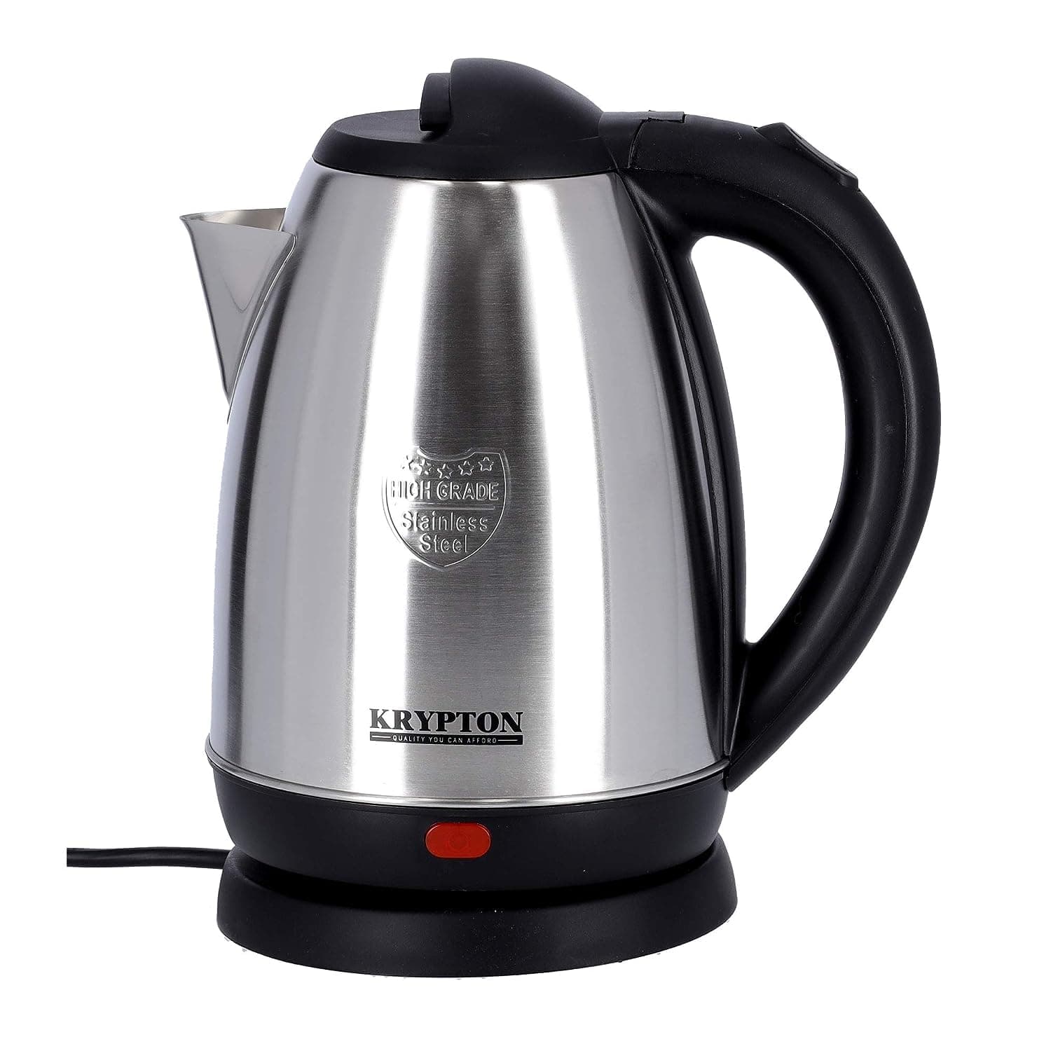 Krypton Steel Kettle, 1.8 Liters, Silver/Black