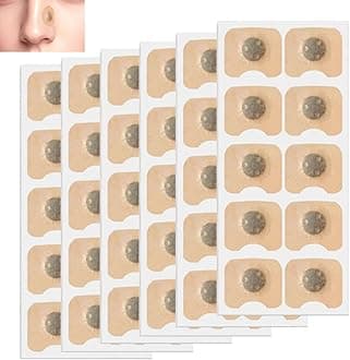 60PCS Magnetic Nose Strip, Nose Strips for Breathing, Anti-Snoring Nose Magnet, Magnetic Nasal Strips for Home, Travel, and Business Trips (Black)