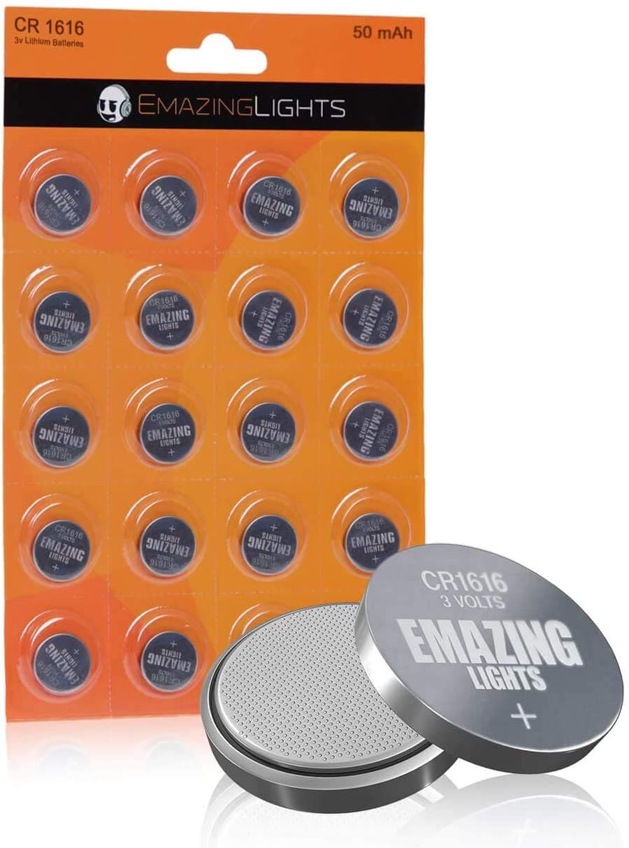 EmazingLights CR1616 Batteries 20 Pack 3V Lithium Coin Cell Button Battery Long Lasting for Key Fob Watch Remotes