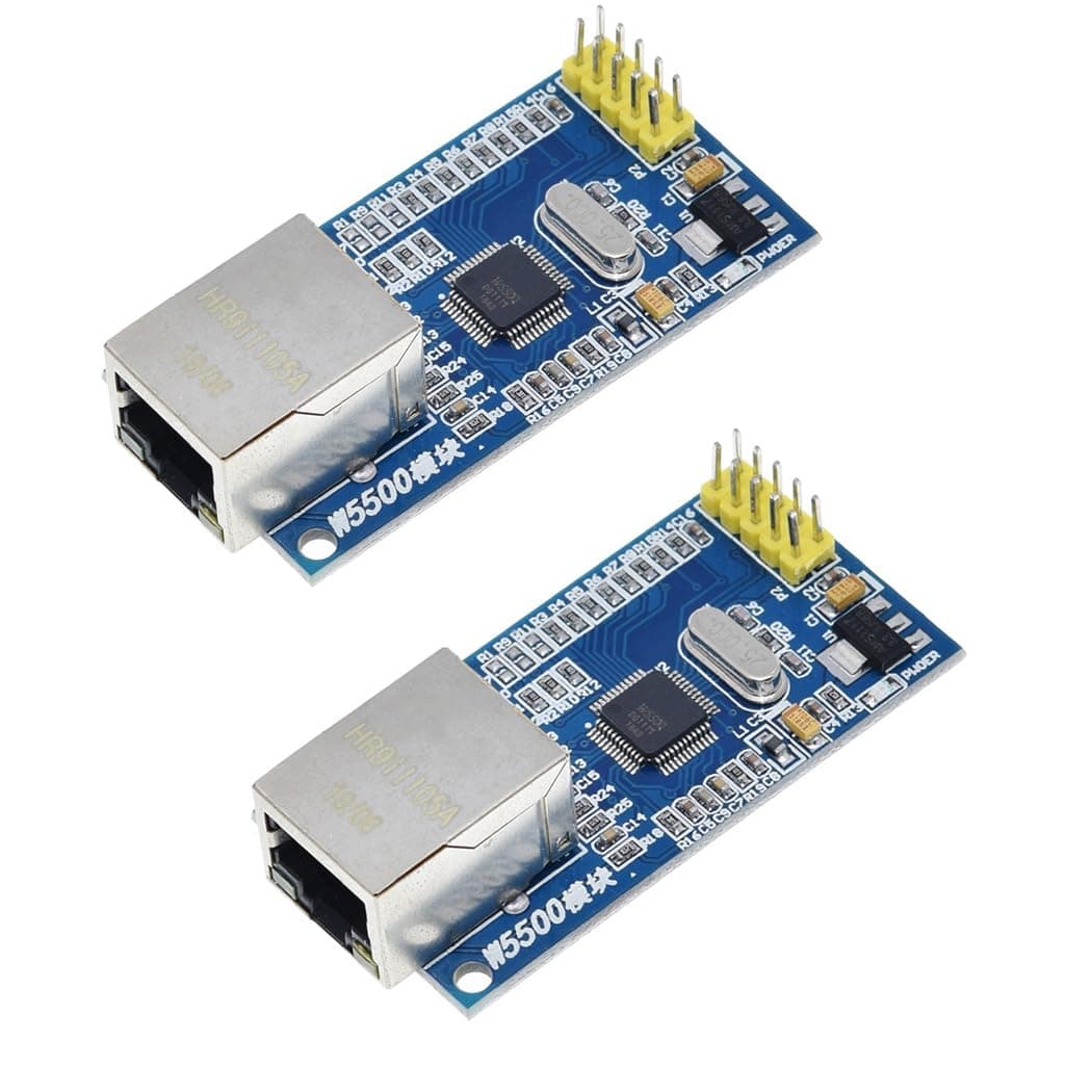 HiLetgo 2pcs W5500 Ethernet LAN Network Module Support TCP/IP51/STM32 Microcontroller Program with 32k Bytes SPI 3.3V/5V Over W5100