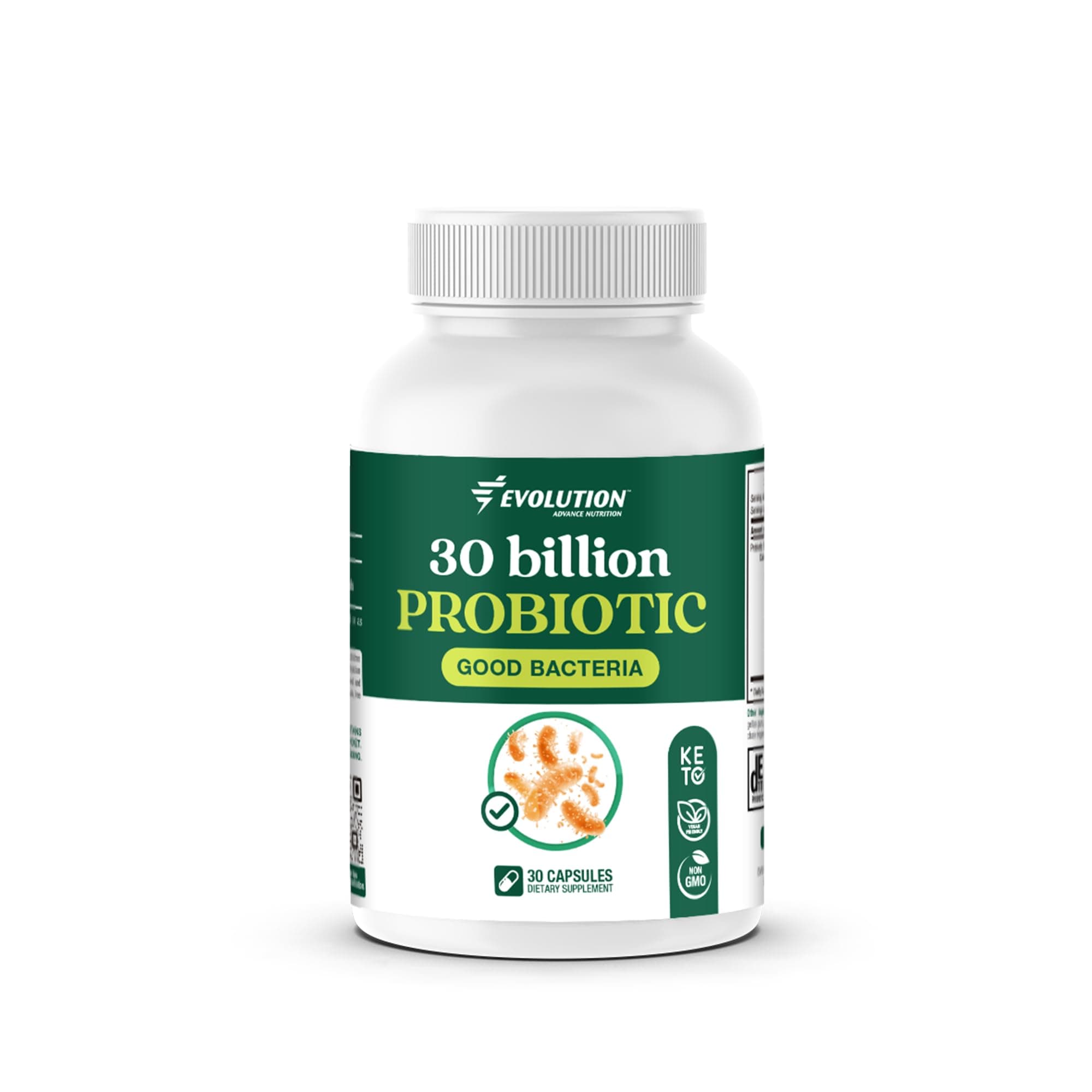 Evolution Advance Pro Daily Probiotic with Good Bacteria Capsules and Natural Fiber That Supports Regularity, Digestion, Gut Lining and Intestinal Health (30 Capsules)