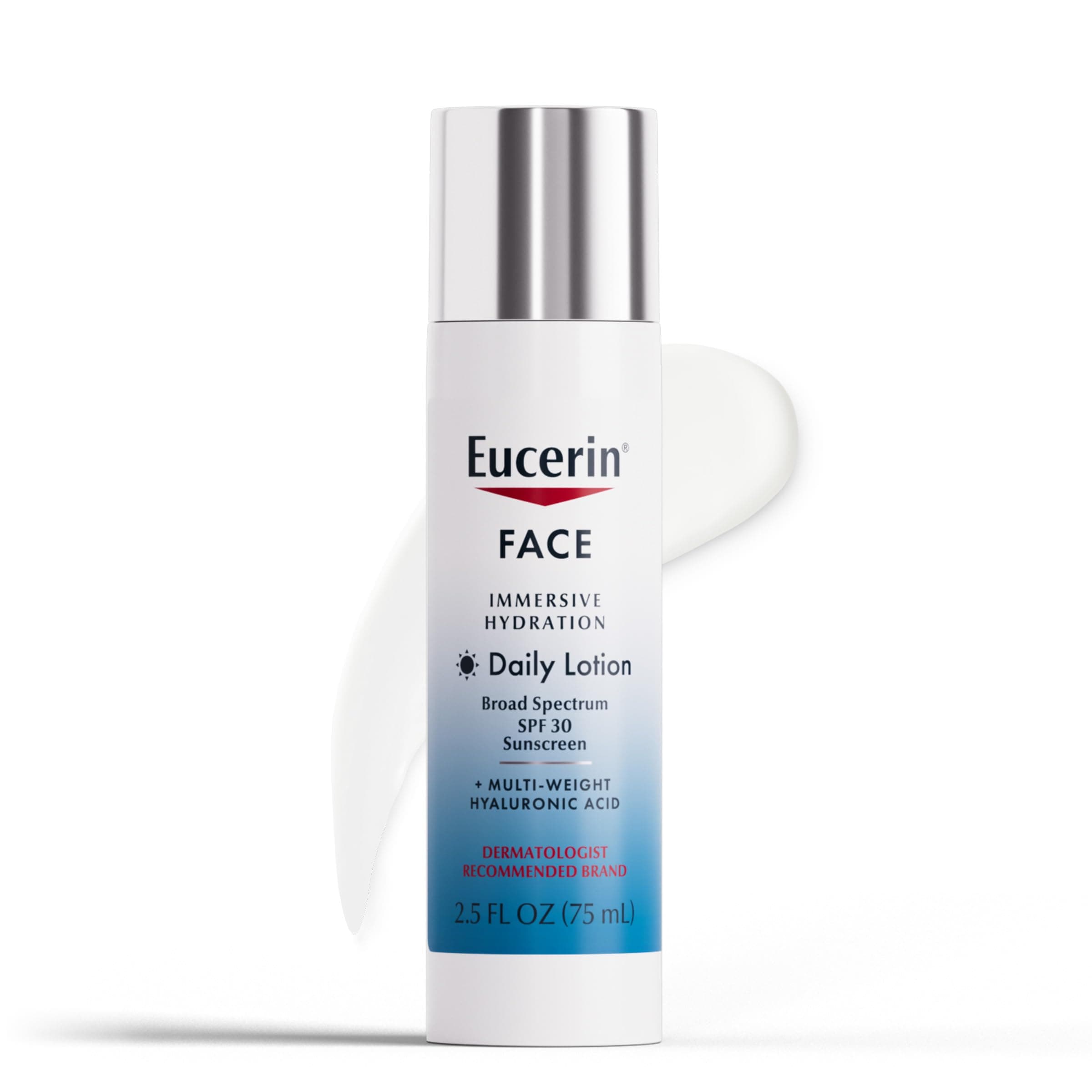 Face Immersive Hydration Daily Face Lotion Broad Spectrum SPF 30 Sunscreen, Daily Moisturizer with Hyaluronic Acid Smooths Fine Lines and Wrinkles, 2.5 Fl Oz Bottle