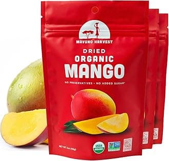 Mango Dried Fruit Snacks | Unsweetened Organic Dried Mango Slices | Gluten Free Healthy Snacks for Kids and Adults | Vegan, Non GMO, Direct Trade | 2 Ounce, Pack of 3