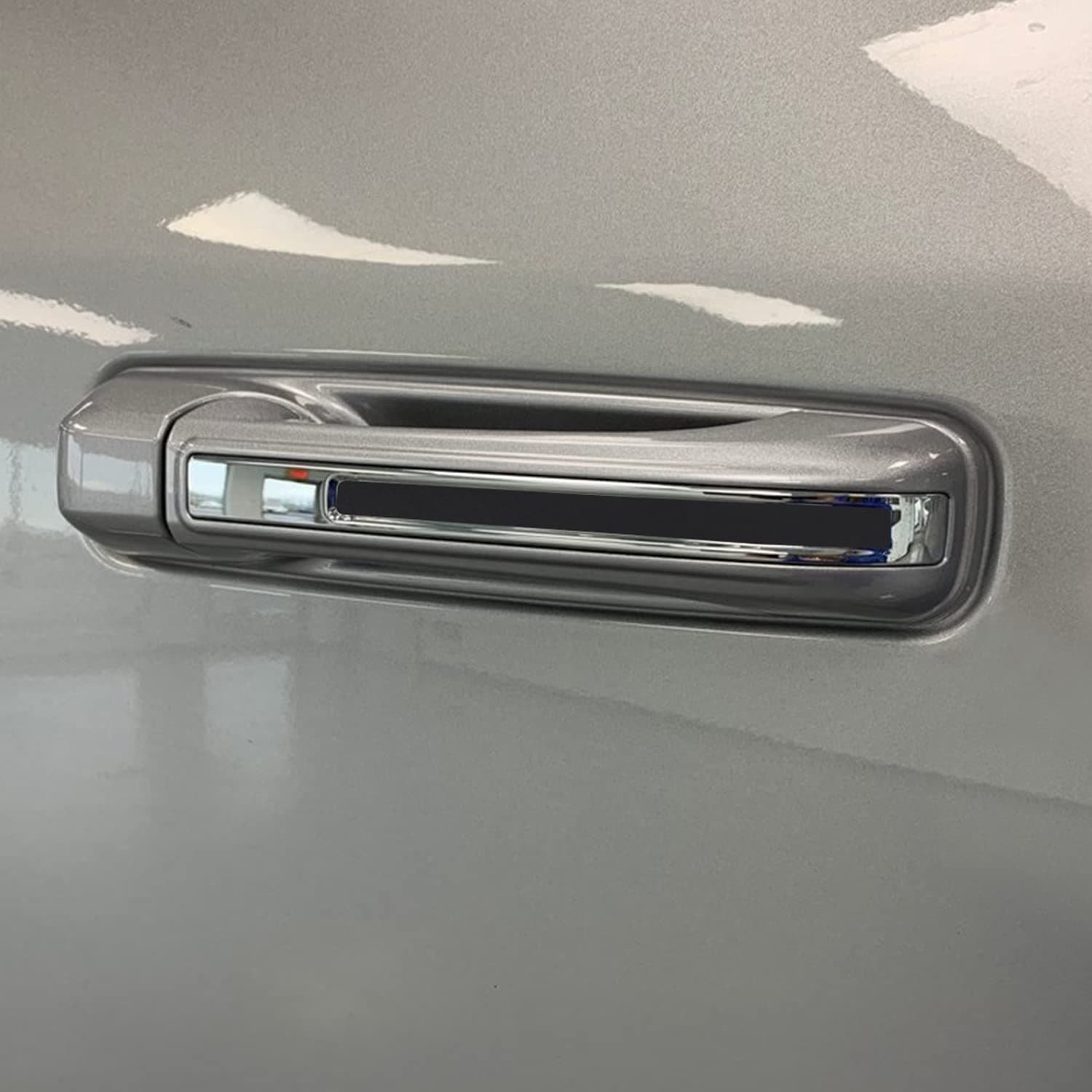 Door Handle Chrome Delete Stripe Accent Vinyl Decal Overlay Wrap Compatible with Ram 1500 2019 2020 - Matte Black