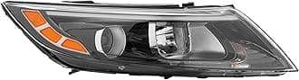 For 2014 2015 Kia Optima Halogen Projector Headlight Headlamp Assembly Black Housing Clear Lens Right Passenger Side (Right Side)