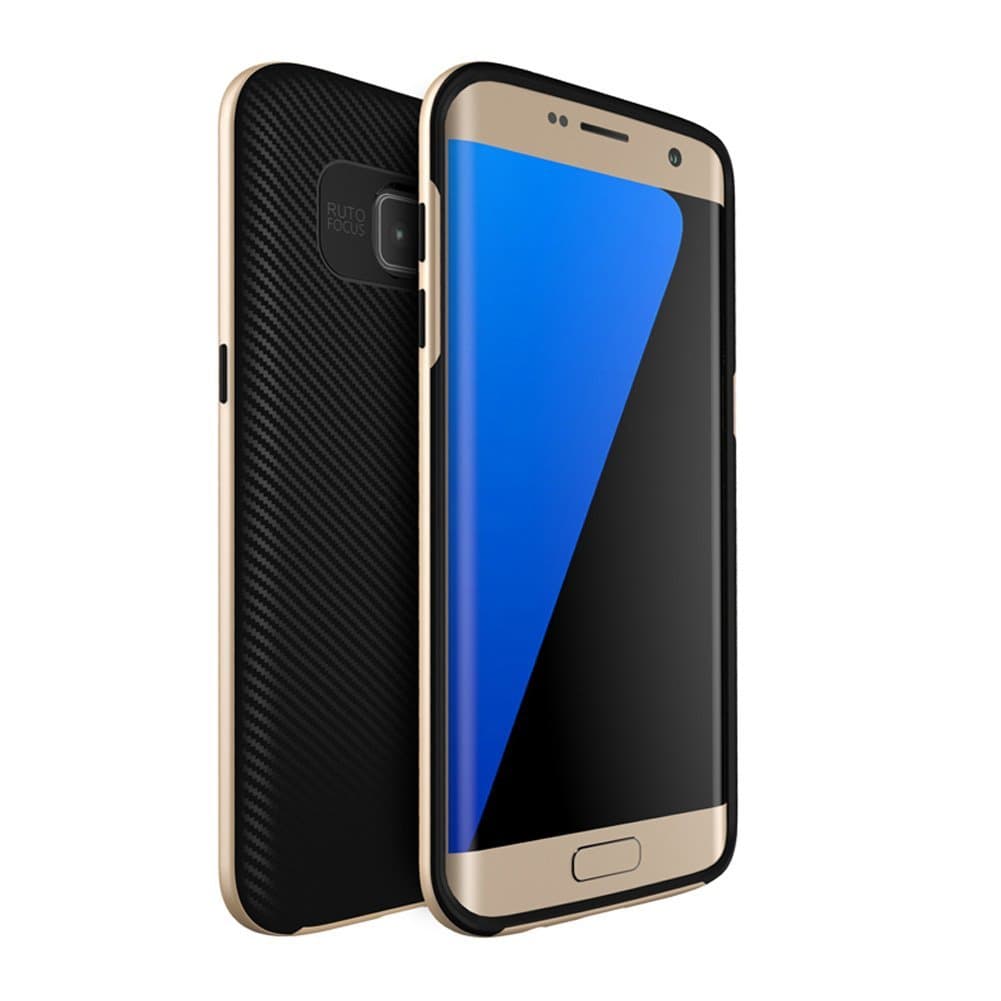 S7 Edge Case, Galaxy S7 Edge Case,MeieaS Bumper Style Premium Case Slim Fit Dual Layer Protective Cover for Samsung Galaxy S7 Edge (Gold)