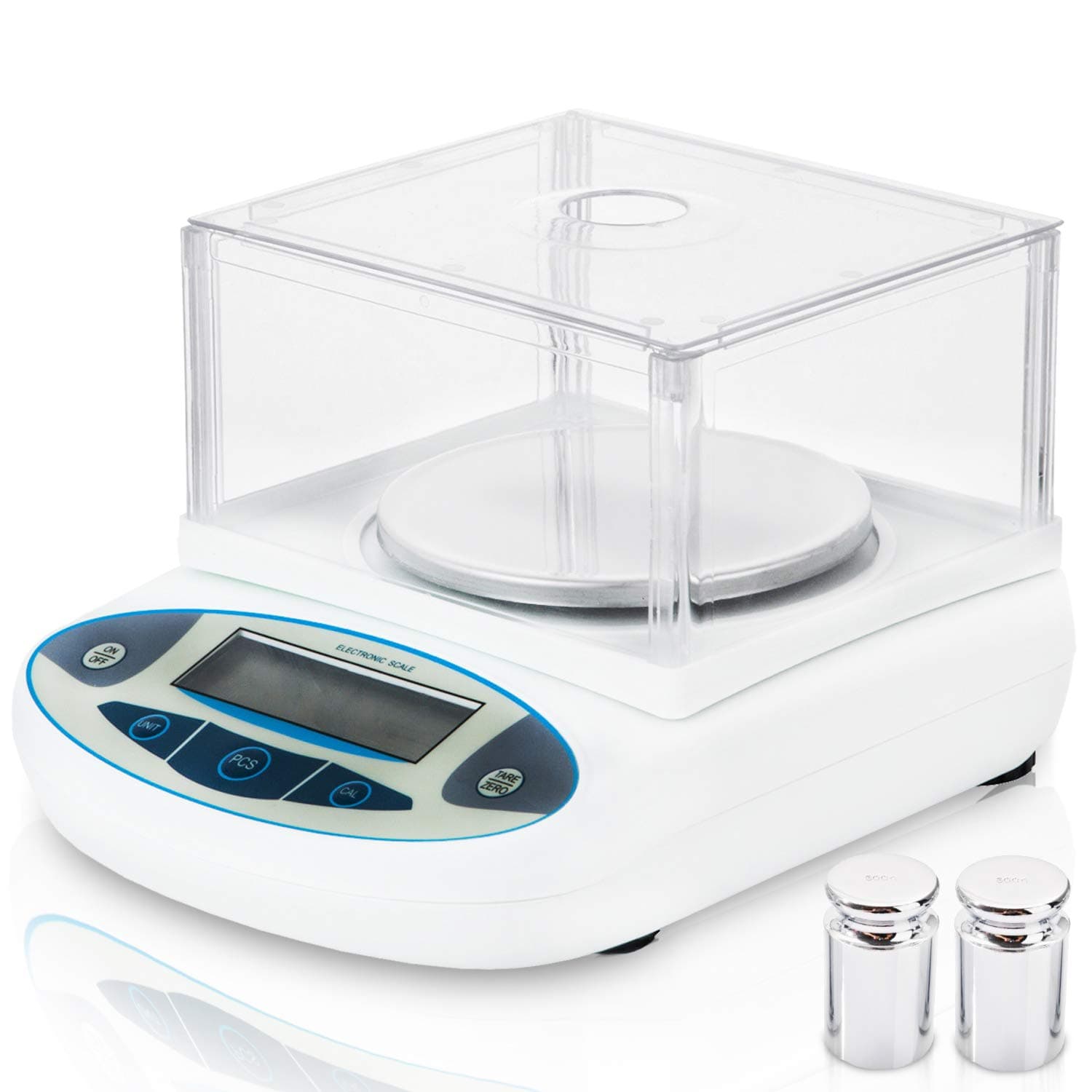 3000g x 0.01g Lab Analytical Balance Scale, MOCCO 10 mg High Precision Electronic Scientific Scale Accuracy Weighs Laboratory Instrument with 500g Calibration Weight, Adapter for Laboratories School