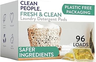 Clean People Laundry Washing Capsules - Recyclable Packaging, Hypoallergenic, Stain Fighting - Ultra Concentrated, Laundry Soap - Fresh Scent, 96 Pack