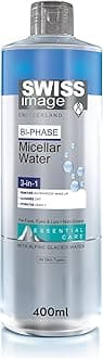 Swiss Image Bi-Phase Micellar Water 400 ml | 3-in-1 Makeup Remover for Face, Eyes & Lips | Non-Greasy, Removes Makeup, Hydrates & Refreshes & No-Rinse Formula | All Skin Types | Swiss Made