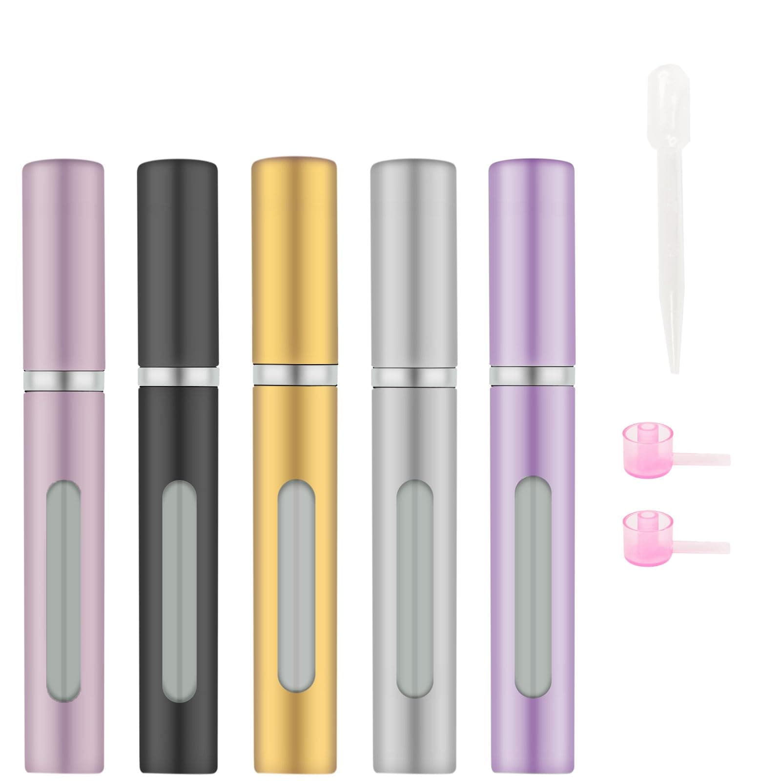 5pcs Mini Perfume Travel Bottle, Perfume Atomiser Refillable, 5ML Spray Bottles, Portable for Travel Holiday, Outdoor Activities and Business(Style 4)