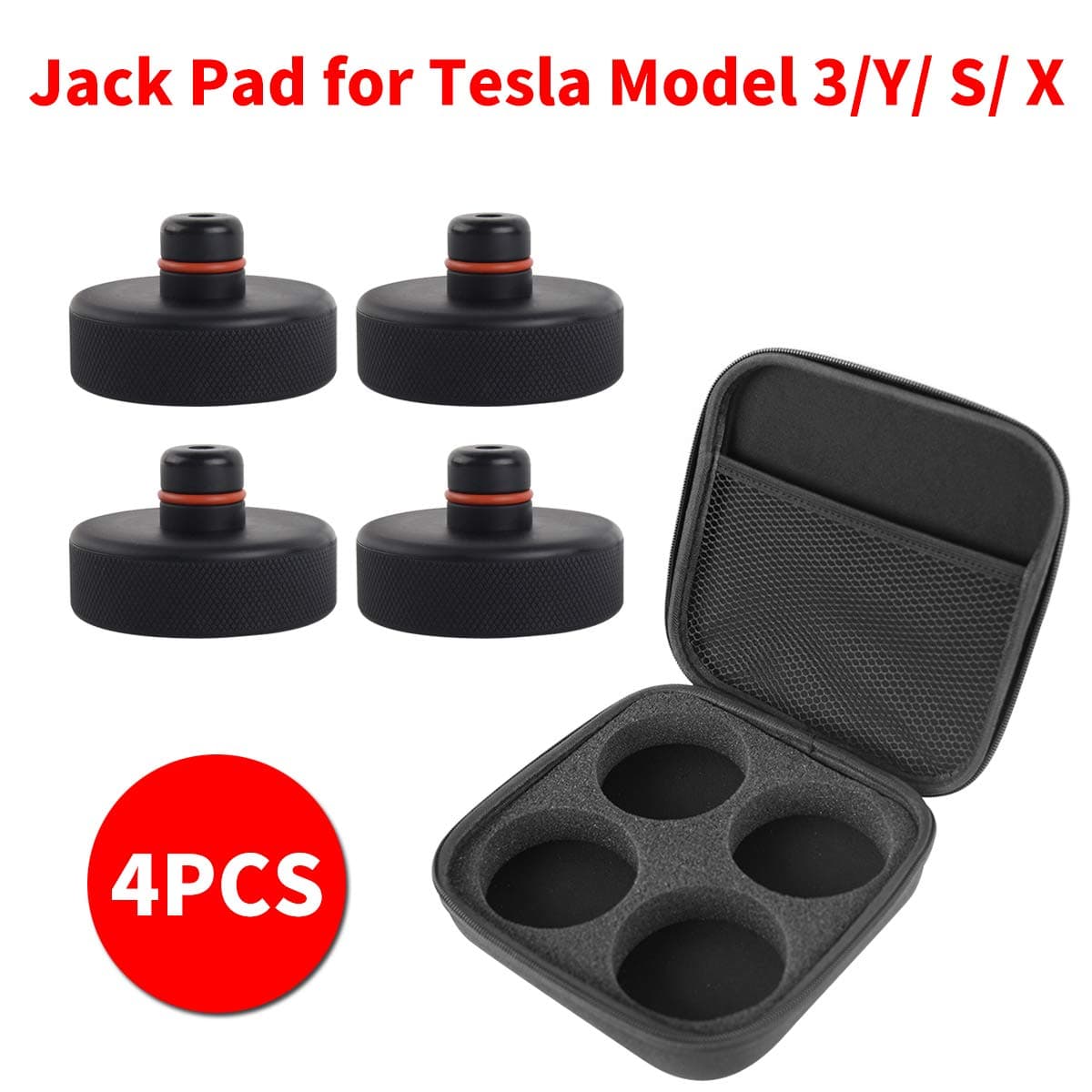 for Tesla Model 3 Y S X Lifting Jack Pad Pucks Jack Point Pad Adapter Floor Jack Accessories with Storage Box（4pcs）