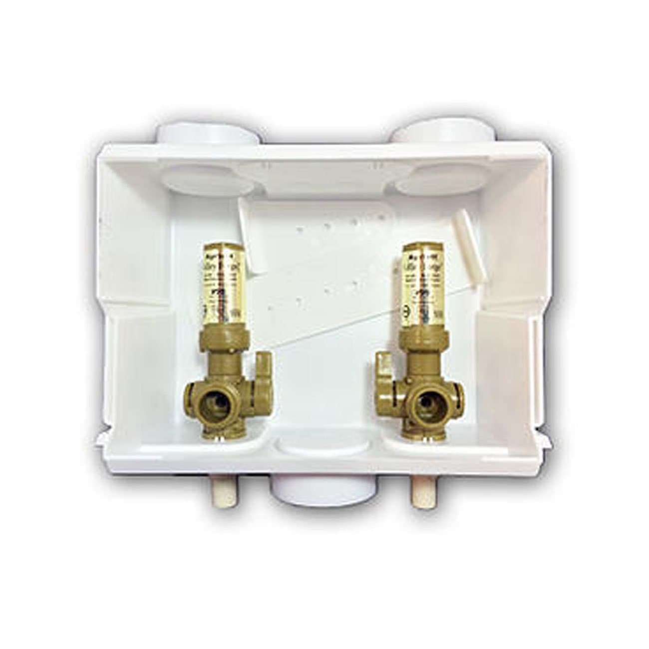 2083-PCD Pre-Assembled Multi-Pro Washing Machine Box with 1/4 Turn Valves and PEX Connection, Brass