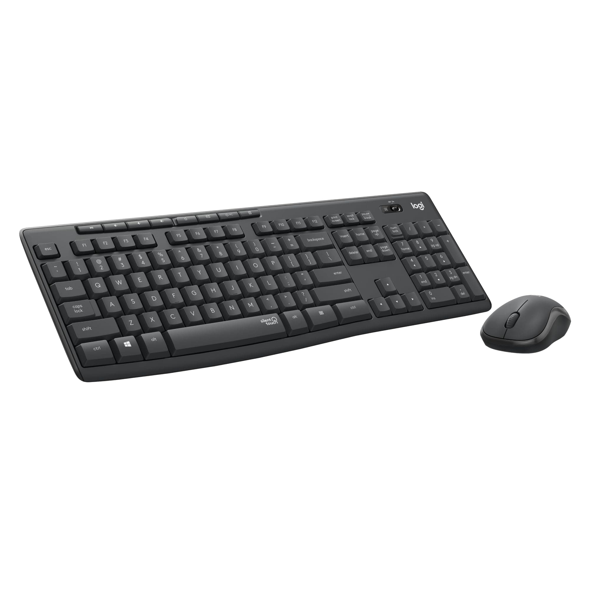 MK295 Silent Wireless Mouse & Keyboard Combo with SilentTouch Technology, Full Numpad, Advanced Optical Tracking, Lag-Free Wireless, 90% Less Noise - Black