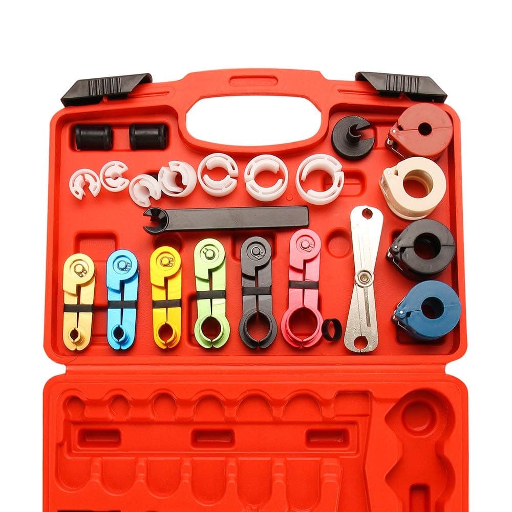 XINDELL Fuel Line Disconnect Tool Set - 22pcs Master Quick Disconnect Kit for Automotive AC Fuel Line Repair - Transmission Oil Cooler Line - Scissor Type Remover - Ford Models