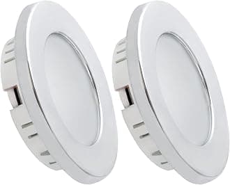 Dream lighting RV Lights Interior RV LED Recessed Puck Lights Kitchen Cabinet Lamp 2.7inch 2W 120LM 6000K White Lighting Pack of 2