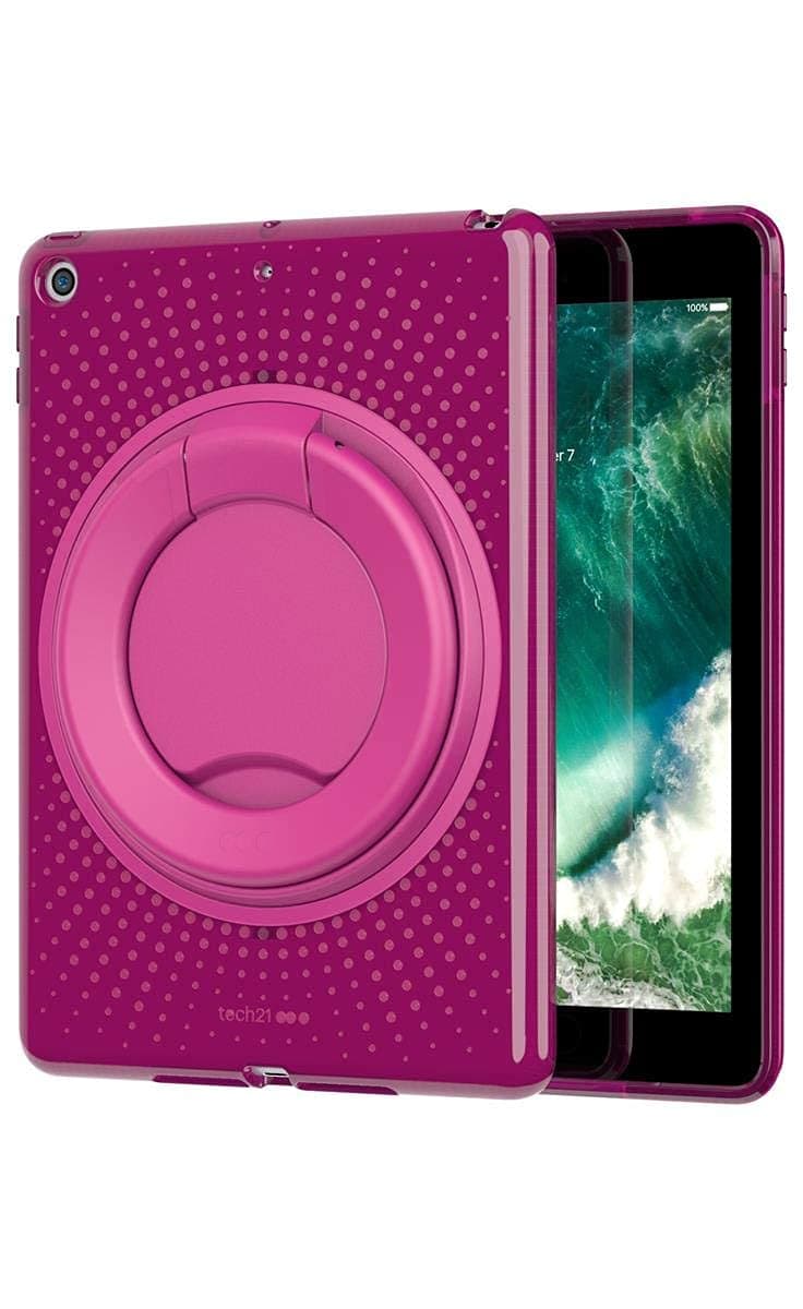 tech21 Evo Play2 with Pencil Holder for iPad 5th/6th Gen - Protective iPad Case with Impact Protection - Fuchsia