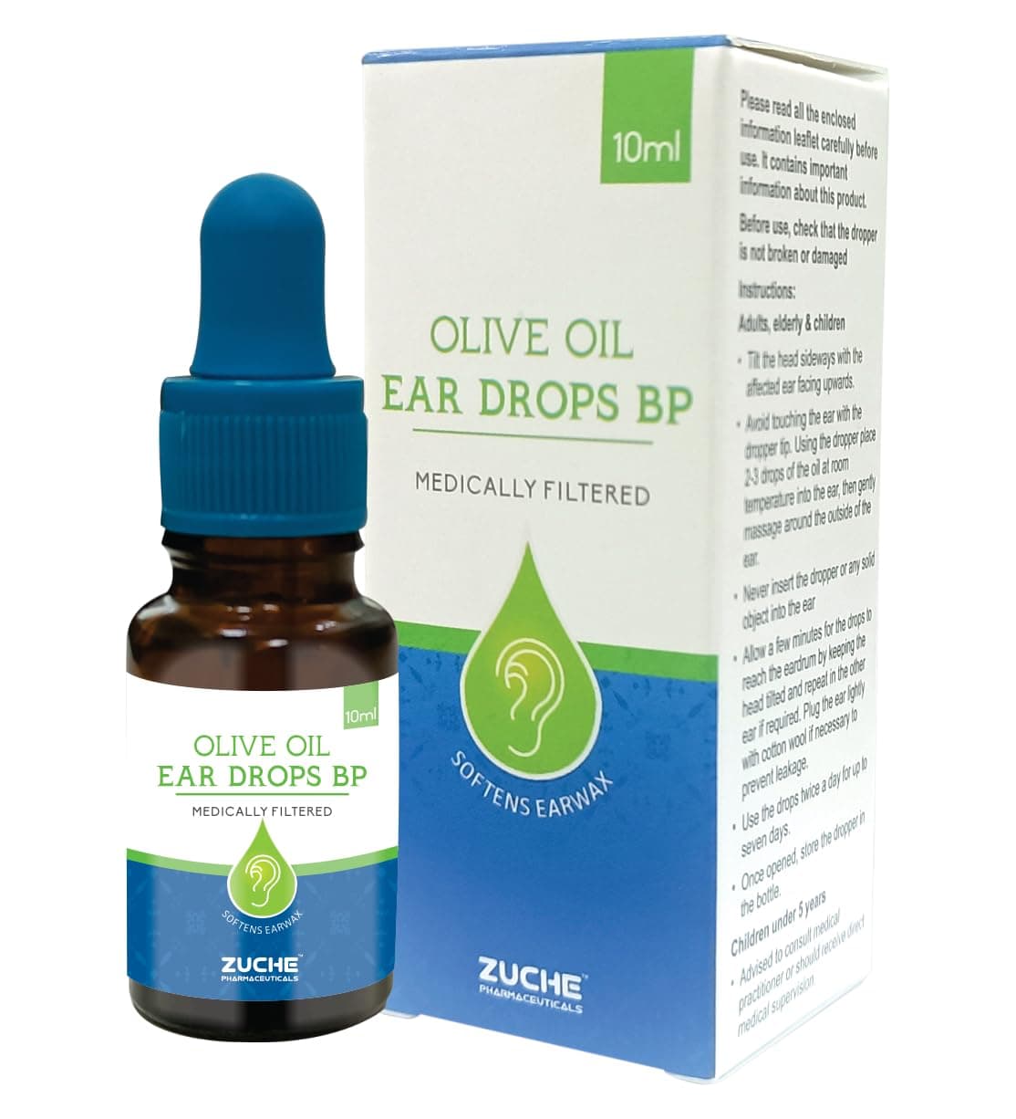 Olive Oil Ear Drops 10 ml Glass (2 Unit) | Ear Wax Remover | Naural Product | Medical Grade
