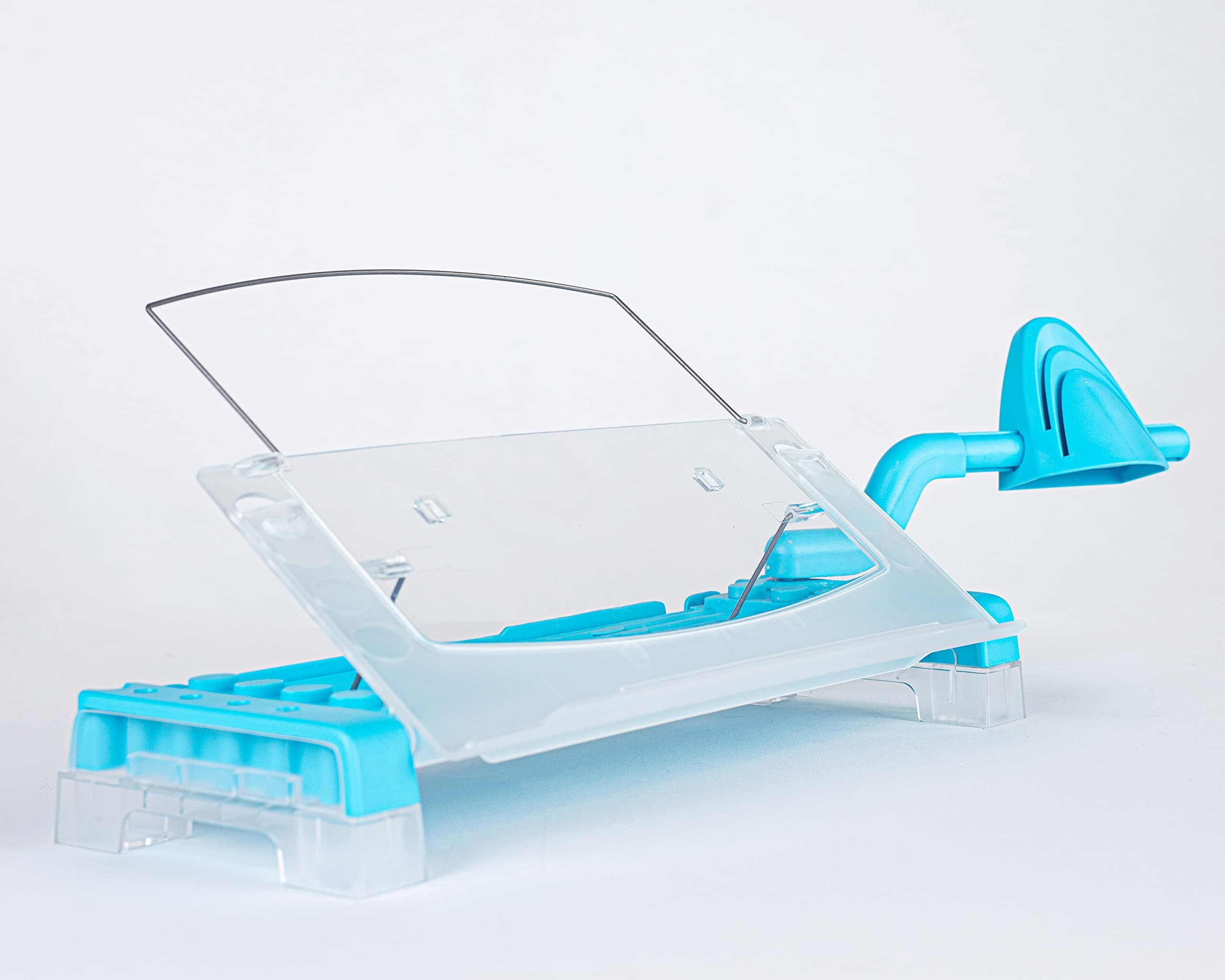 MemoScape Adjustable in-Line Document Holder for Typing | Reduce Neck Strain, Improve Focus, Boost Desk Organization, and Workflow | Paper Holder Stand for Desk and Home Office - Sky Blue (VUR 4020)