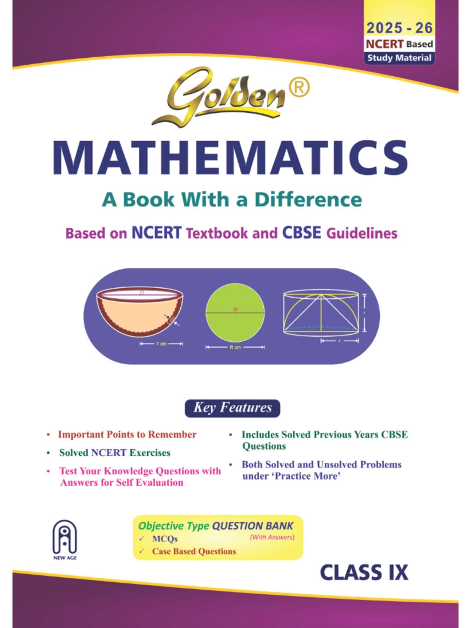 Golden Mathematics: (With Sample Papers) A book with a Difference Class-9 (For 2019 Final Exams)