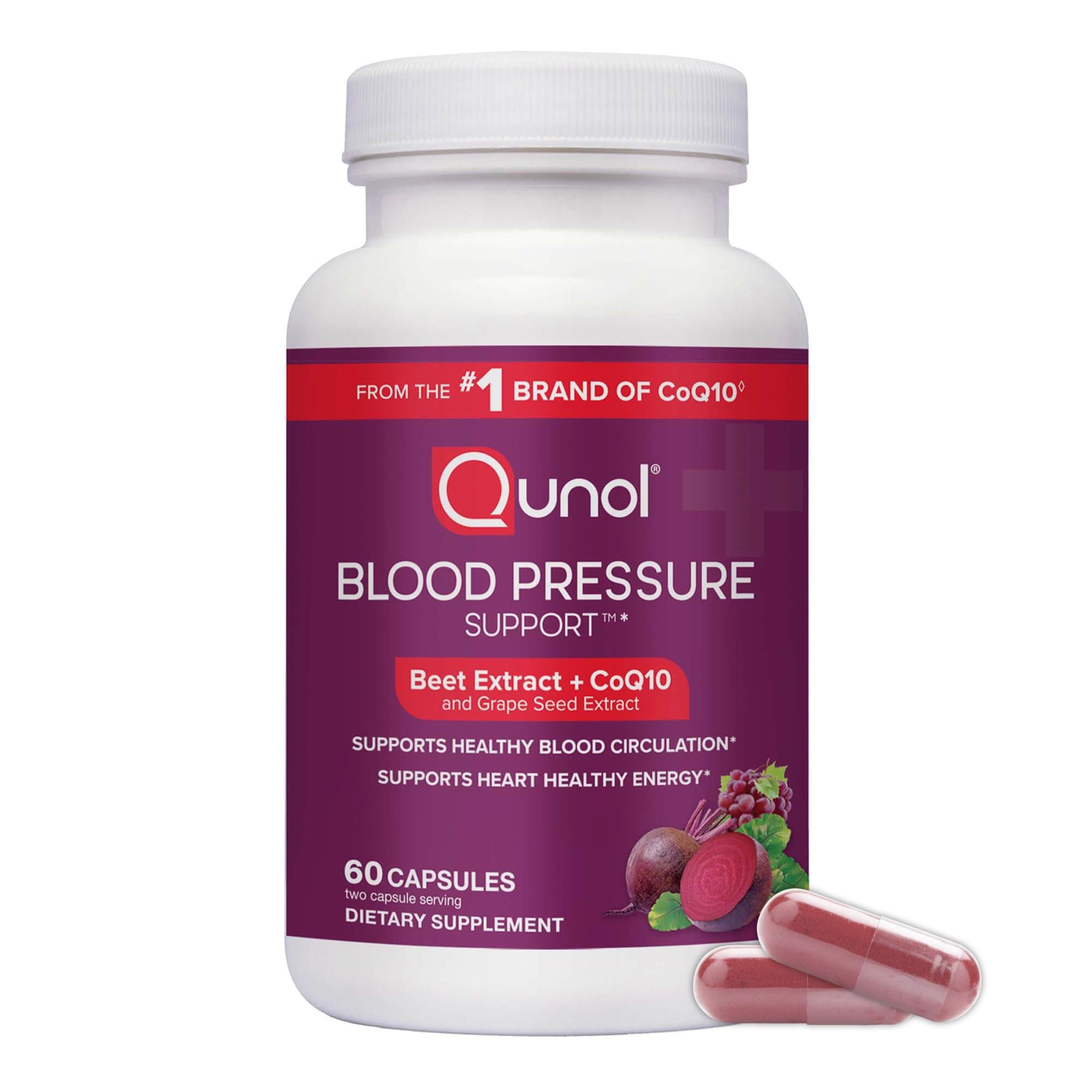 Blood Pressure Support, 3 in 1 Beets + CoQ10 + Grape Seed Extract, Beet Root Capsules that Supports Healthy Blood Circulation & Heart Healthy Energy, 60 Count (Pack of 1)