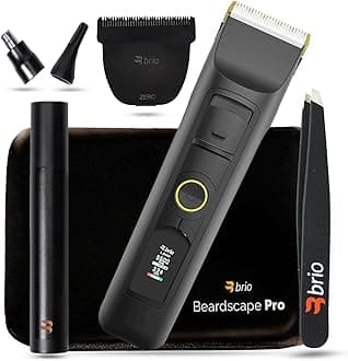 Beardscape V2 Black Bundled with Zero Blade, Nose Trimmer, Tweezer & Pro Travel Case, Featuring Adjustable Ceramic Blade & Length Guards, a Complete Kit for All Your Grooming Needs