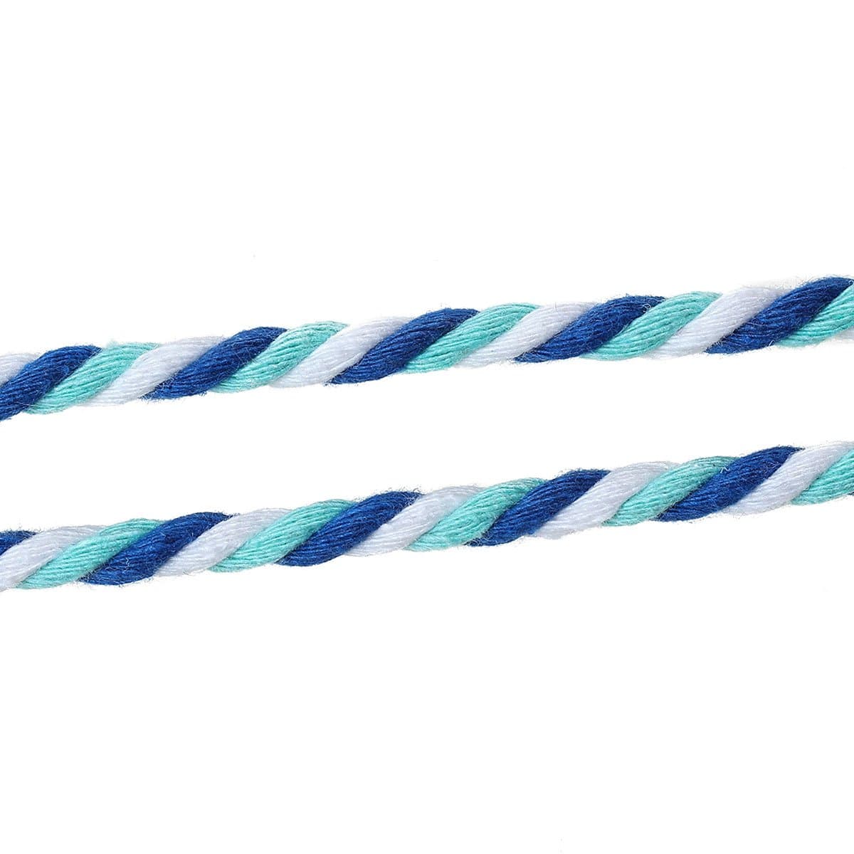Siaura Material 10 Cotton String, 5 mm thick, Blue and White Stripes