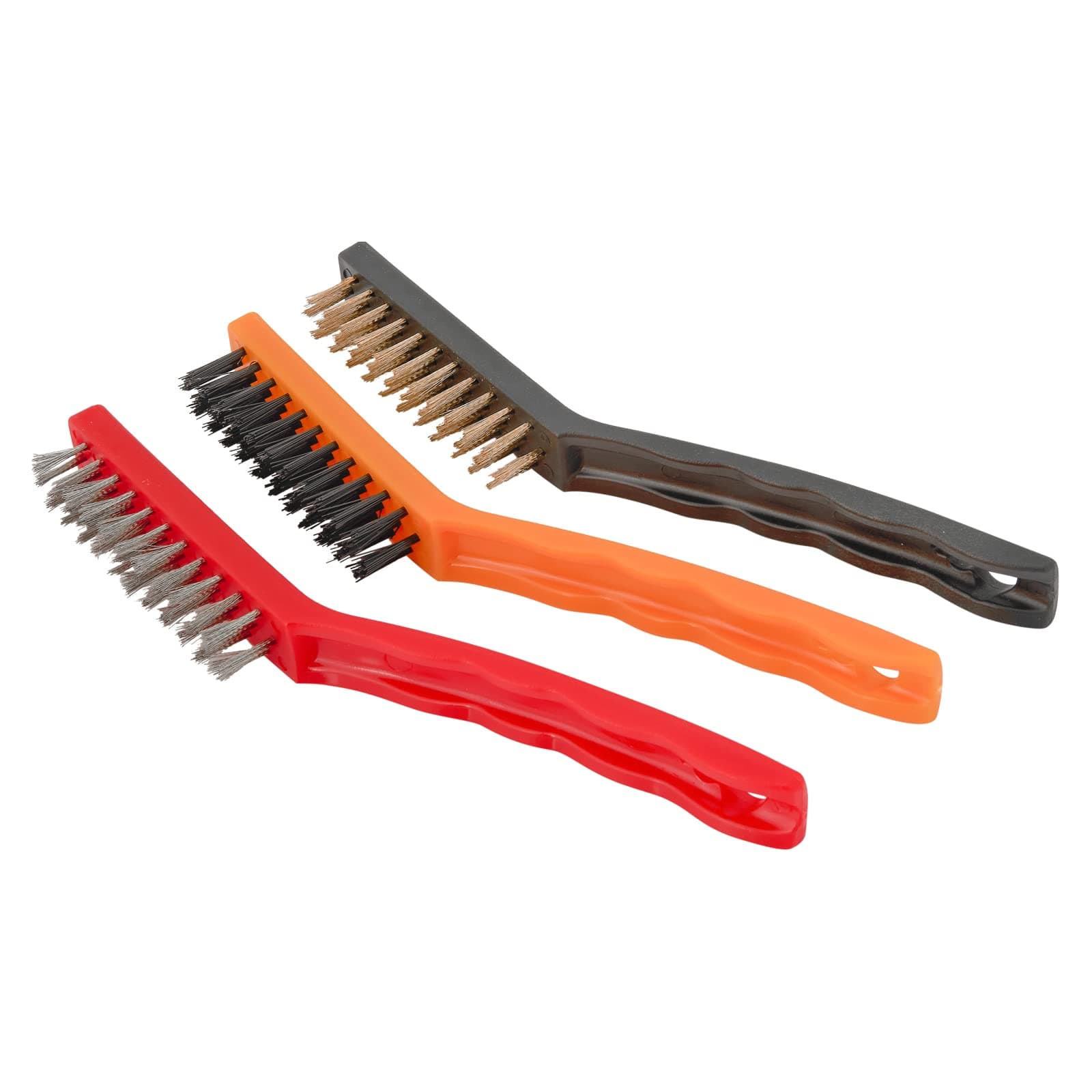 Freshome Cleaning Medium 8.25 inch Wire Brush Set of 3 for utensils / hard substances / metal / acid wash / metal bristles 3 pc Pack