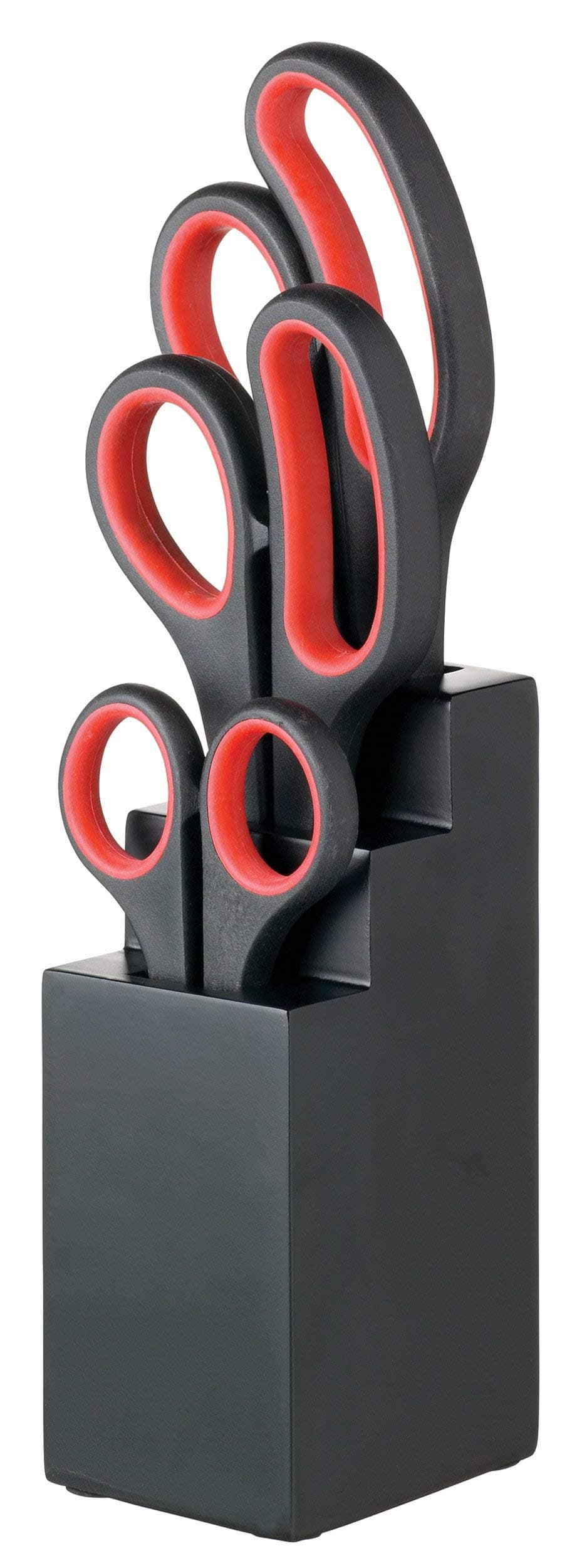 Kitchen Scissors Set with Block, Multi Purpose Shears 4 Piece Set, Black