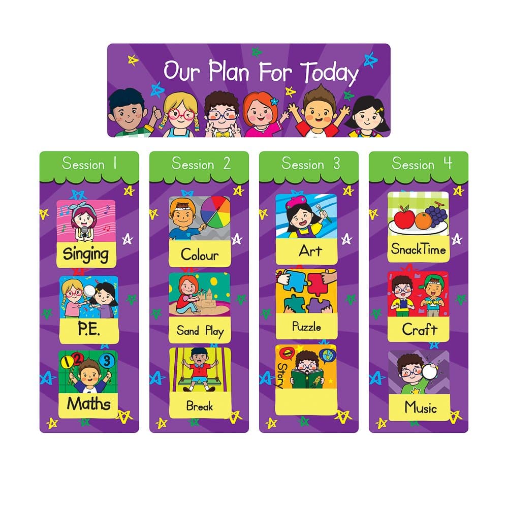 C.S. Kids Classroom SEN Timetable, Educational Classroom Decorations, School/Whiteboard Magnets for Teachers, Nurseries, Schools - Visual Timetable (30 Magnets)