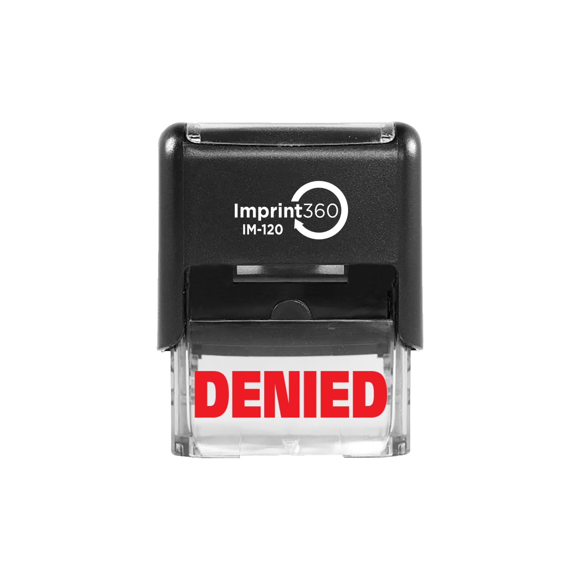 AS-IMP1022 - Denied, Heavy Duty Commerical Quality Self-Inking Rubber Stamp, Red Ink, 9/16" x 1-1/2" Impression Size, Laser Engraved for Clean, Precise Imprints