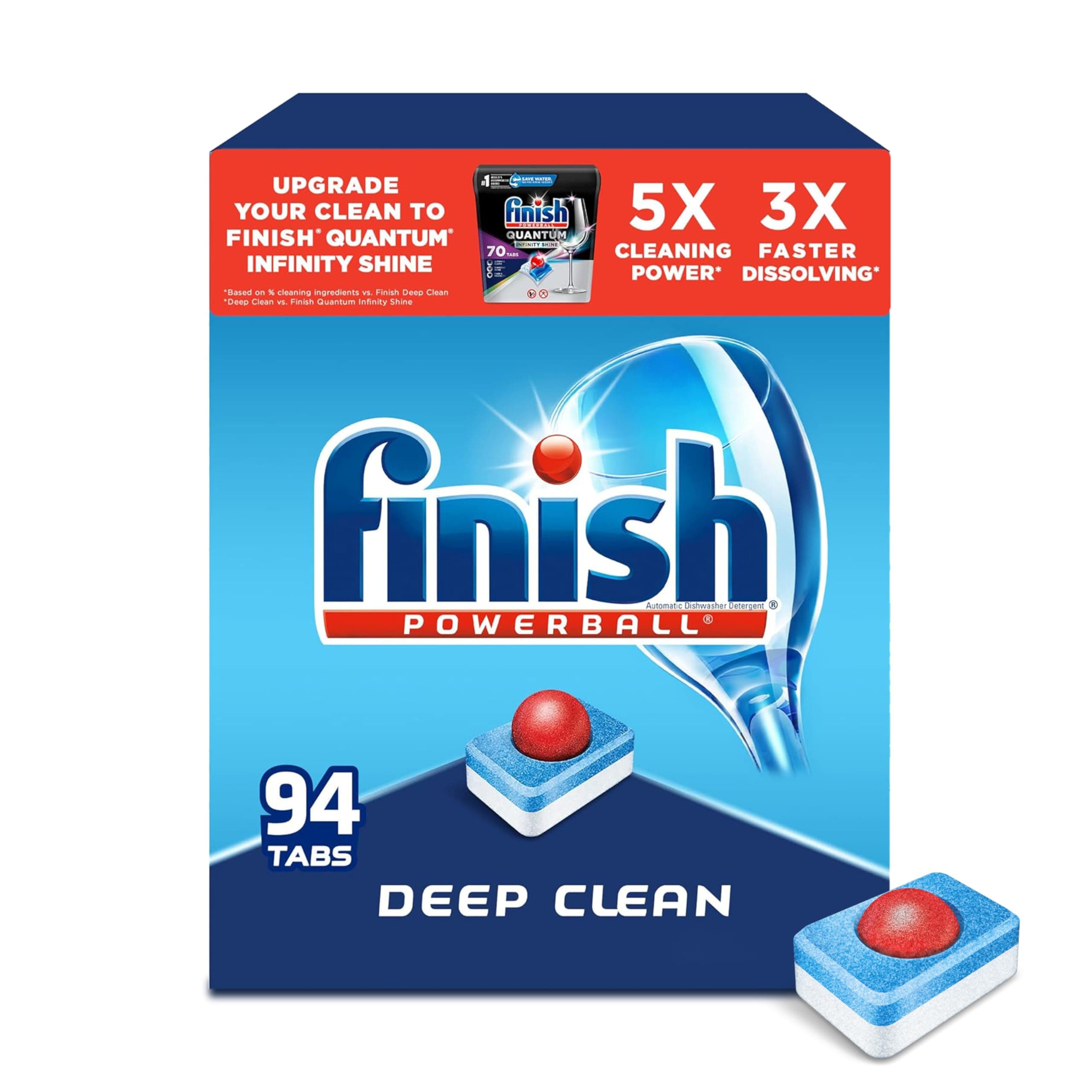 All in 1 - Dishwasher Detergent - Powerball - Dishwashing Tablets - Dish Tabs - Fresh Scent, 94 Count (Pack of 1) - Packaging May Vary