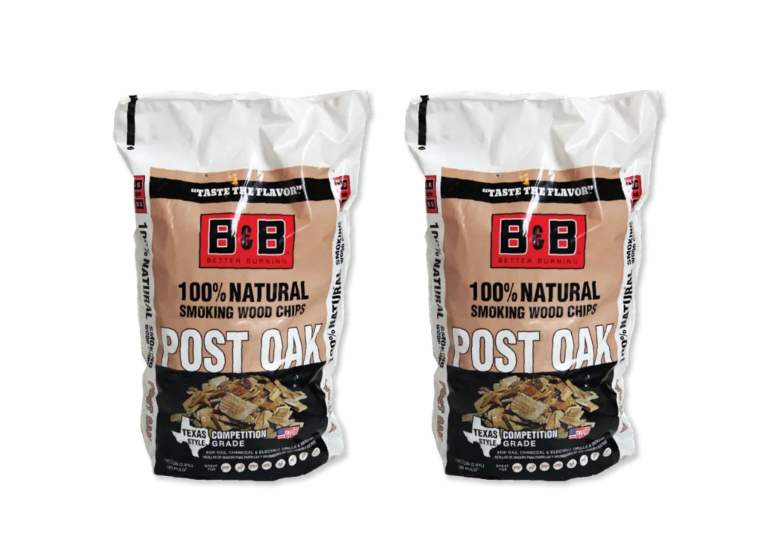 Deizang B&B Charcoal Inc Post Oak Smoking Chips (Two Pack), 180 cu in (00124)